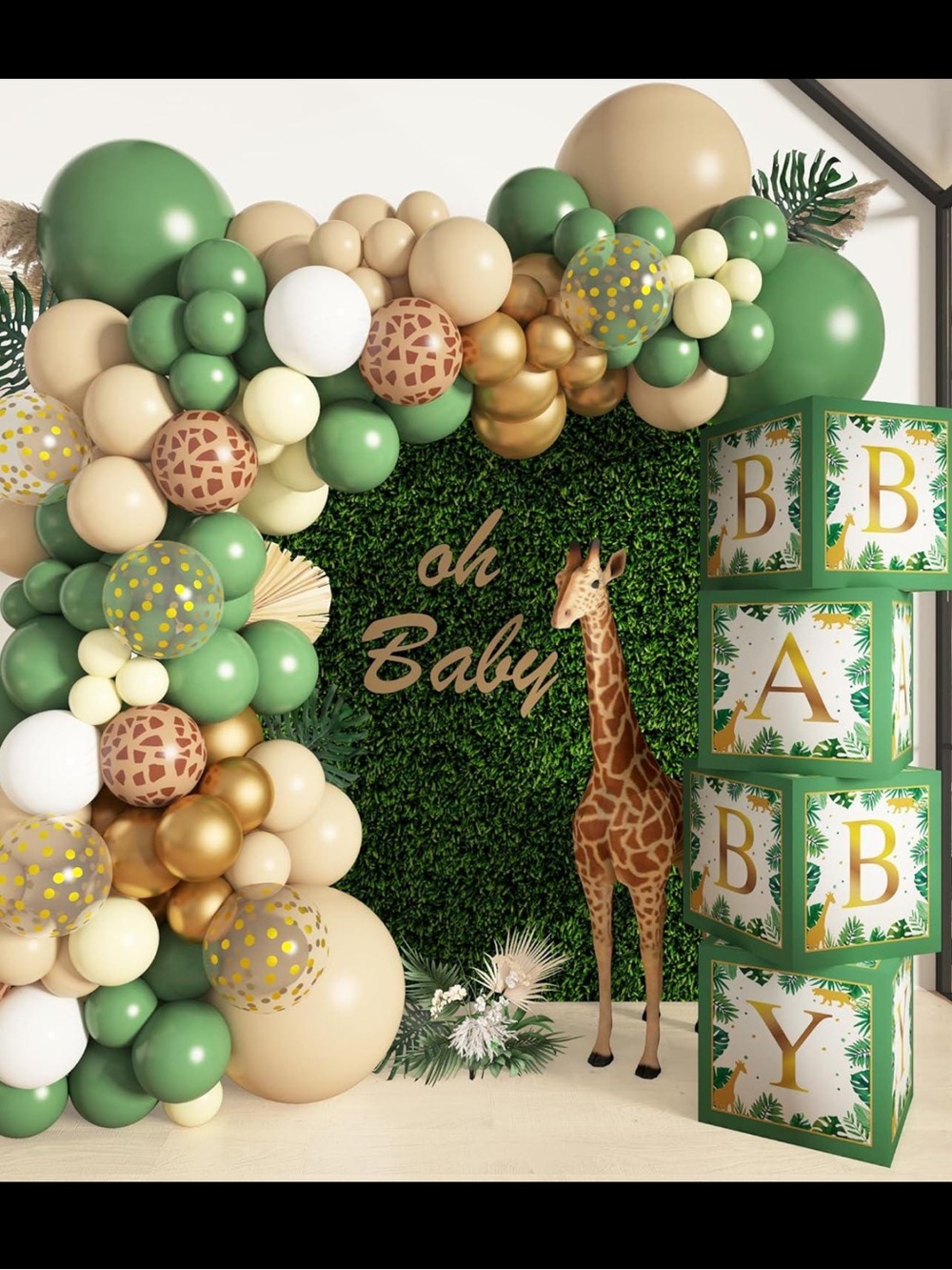 Jungle Safari balloon garland and BABY boxes (Unopened)